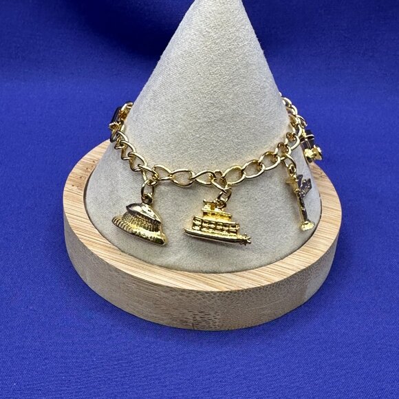 New Orleans Themed Gold-Tone Charm Bracelet - Picture 9 of 14